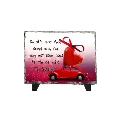 Nu stiu unde duce drumul meu..., piatra ardezie personalizata, cu mesaj model pa021